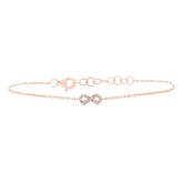 0.04ct 14k Rose Gold Diamond Infinity Bracelet